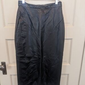 GIII 80's Vintage Black Leather Skirt Size 7/8
